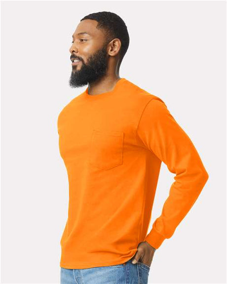 Gildan Ultra Cotton Pocket Long Sleeve Tee 2410