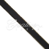3/8" Satin With Gold Edge Ribbon- 50 Yards (Black)