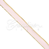 3/8" Satin With Gold Edge Ribbon- 50 Yards (Light Pink)