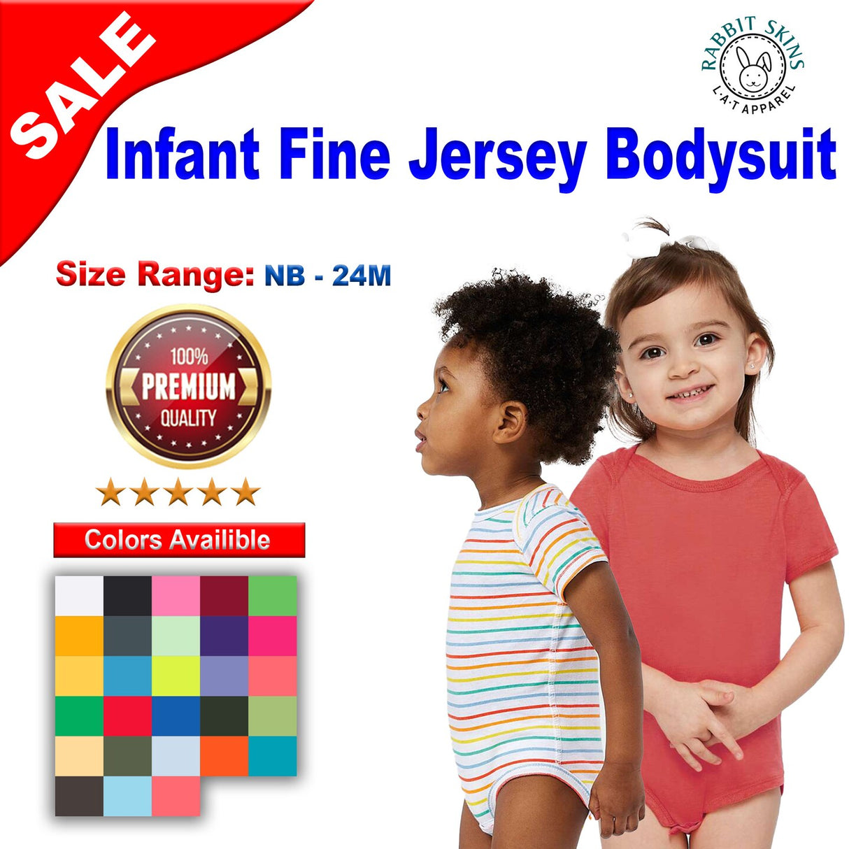 RADYAN® Infant Fine Jersey Bodysuit - 4424