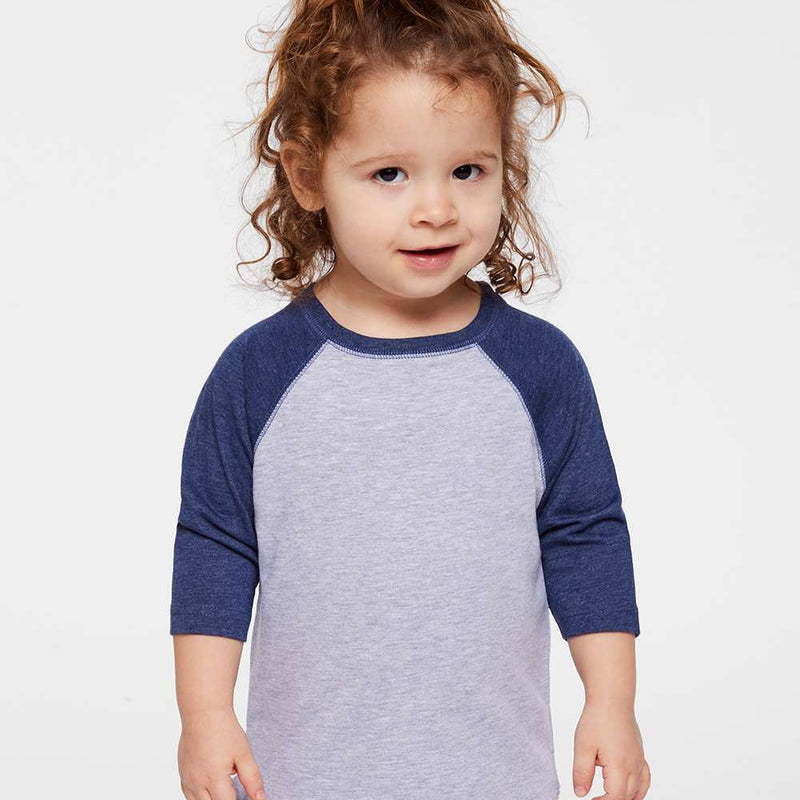 RADYAN® Soft Toddler Baseball Jersey 3/4 Sleeve Tee