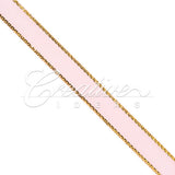 3/8" Satin With Gold Edge Ribbon- 50 Yards (Pink)
