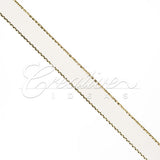 3/8" Satin With Gold Edge Ribbon- 50 Yards (White)