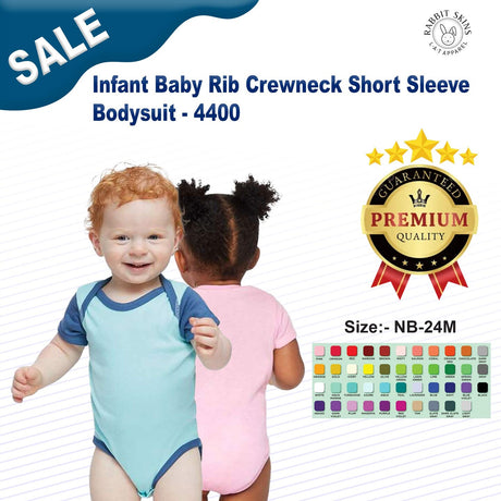 RADYAN® Infant Baby Rib Crewneck Short Sleeve Bodysuit