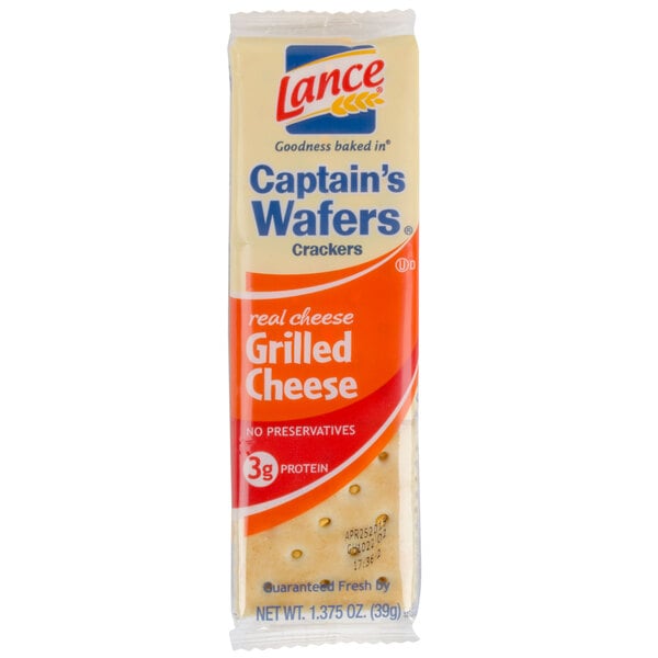 Lance Captain's Wafers Grilled Cheese Sandwich Crackers 20 Count Box - 6/Case