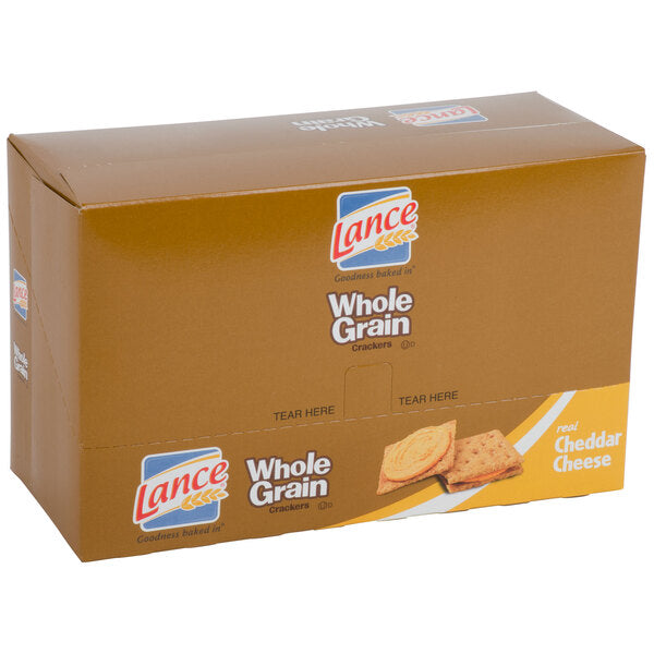 Lance Whole Grain Cheddar Sandwich Crackers 20 Count Box - 6/Case