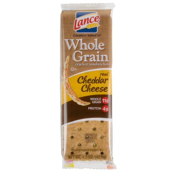 Lance Whole Grain Cheddar Sandwich Crackers 20 Count Box - 6/Case