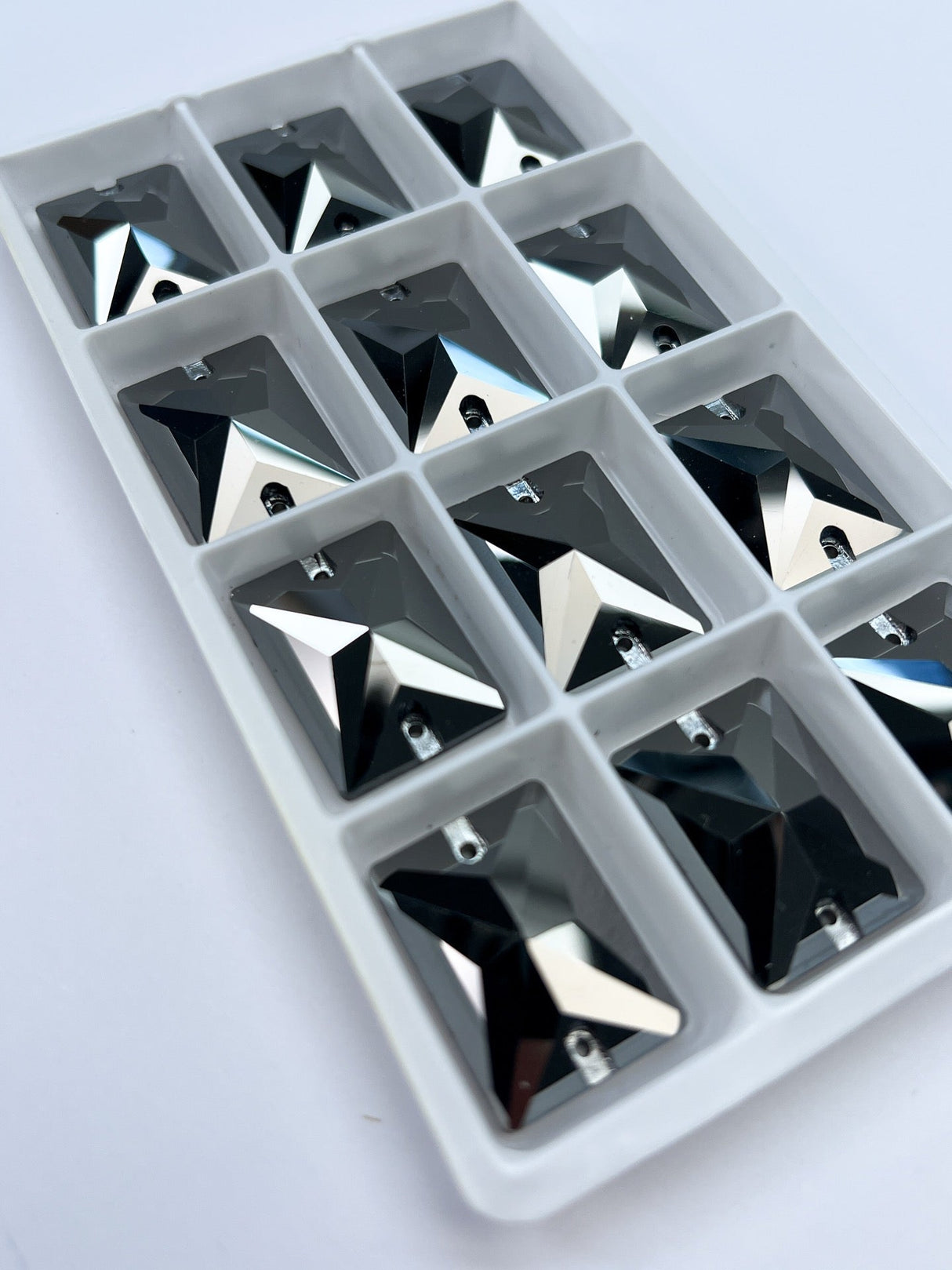 Silver Sewing Notions With Crystals