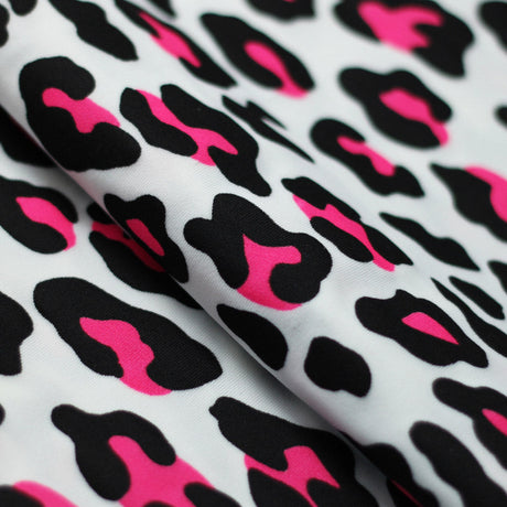 Bedrock Polyester Spandex Fabric - Multi Leopard Print, 58/60" Width (1 Yard)