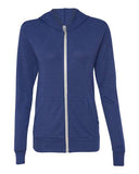 Image 1: Unisex Triblend Lightweight Full-Zip Hoodie TeeImage 2: Soft triblend zip hoodie designImage 3: Lightweight full zip casual topImage 4: Blank hoodie for custom printingImage 5: Comfortable unisex layering apparelImage 6: Premium triblend hoodie style