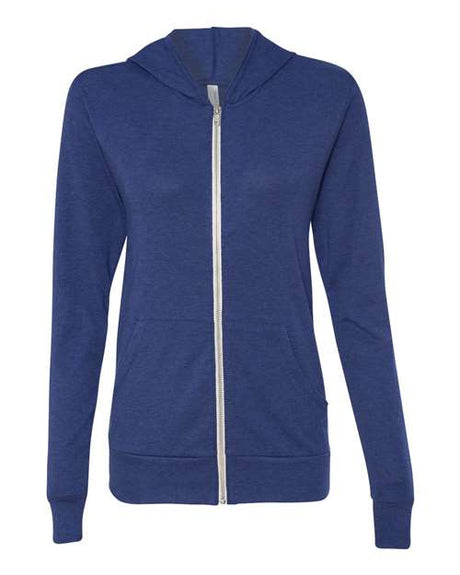 Triblend Lightweight Full-Zip Hooded Long Sleeve Tee