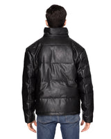 Unisex Vegan Leather Puffer Jacket