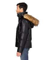 Unisex Vegan Leather Puffer Jacket