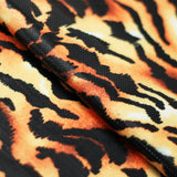 Tiger Polyester Spandex Fabric - Black/Brown Tiger Print, 240 GSM, 58/60" Width (1 Yard)