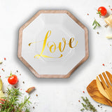 8 Count Rustic Wedding Octagon Paper Dessert Plates 7 Inches