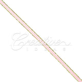 1/8" Satin With Gold Edge Ribbon - 50 Yards (Light Pink)