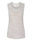 Image 1: Women's Flowy Scoop Muscle TankImage 2: Soft scoop neck sleeveless topImage 3: Flowy women's muscle tank designImage 4: Blank tank for custom printingImage 5: Lightweight casual summer shirtImage 6: Comfortable women's jersey tank