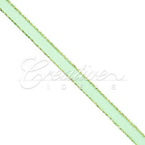 1/4" Satin With Gold Edge Ribbon - 50 Yards (Mint Green)
