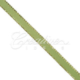 1/4" Satin With Gold Edge Ribbon - 50 Yards (Moss Green)