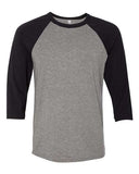 Classic raglan baseball tee in White/Black, White/Navy, White/Red and Athletic Heather/Black cotton jersey