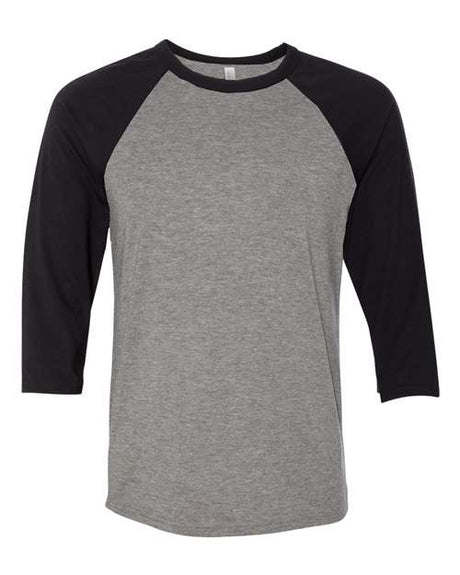 Bella + Canvas Unisex Three-Quarter Sleeve Baseball Tee