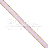 1/4" Satin With Gold Edge Ribbon - 50 Yards (Lavender)