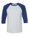Bella + Canvas Unisex Three-Quarter Sleeve Baseball Tee