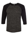 Bella + Canvas Unisex Three-Quarter Sleeve Baseball Tee