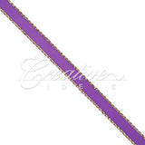 1/4" Satin With Gold Edge Ribbon - 50 Yards (Purple)