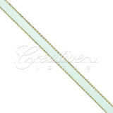 1/4" Satin With Gold Edge Ribbon - 50 Yards (Aqua)