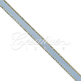 1/4" Satin With Gold Edge Ribbon - 50 Yards (Antique Blue)