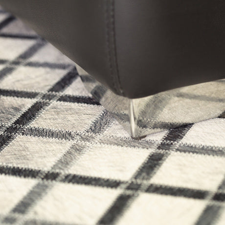 Vegan Diamond Patchwork Polyester Fabric - Gray Black Faux Hide Cowhide, Diamond Patchwork, 10' X 13' (1 Piece)