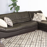 Vegan Diamond Patchwork Polyester Fabric - Gray Black Faux Hide Cowhide, Diamond Patchwork, 10' X 13' (1 Piece)