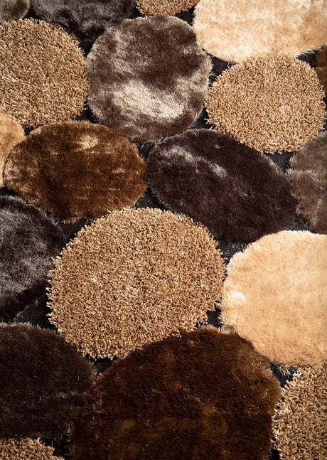 Stone Soft Plush Design Shag Polyester Fabric - Shag Area Rug, Gray Beige, 7'6" X 10'3" (1 Piece)