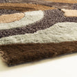 Circle Earth Tone Design Plush Fluffy Multi-Textural Shag Area Rug Carpet - Earth, Shag Rug, 5' X 7' (1 Piece)