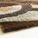 Circle Earth Tone Design Plush Fluffy Multi-Textural Shag Area Rug Carpet - Earth, Shag Rug, 5' X 7' (1 Piece)