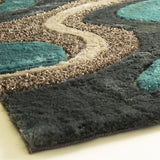 Luxury Shag Viscose Shiny Design Plush Area Rug Carpet - Polyester Shag Rug, Multi Color Pattern, 2" Pile Approx, 7'6" X 10'3" (1 Rug)