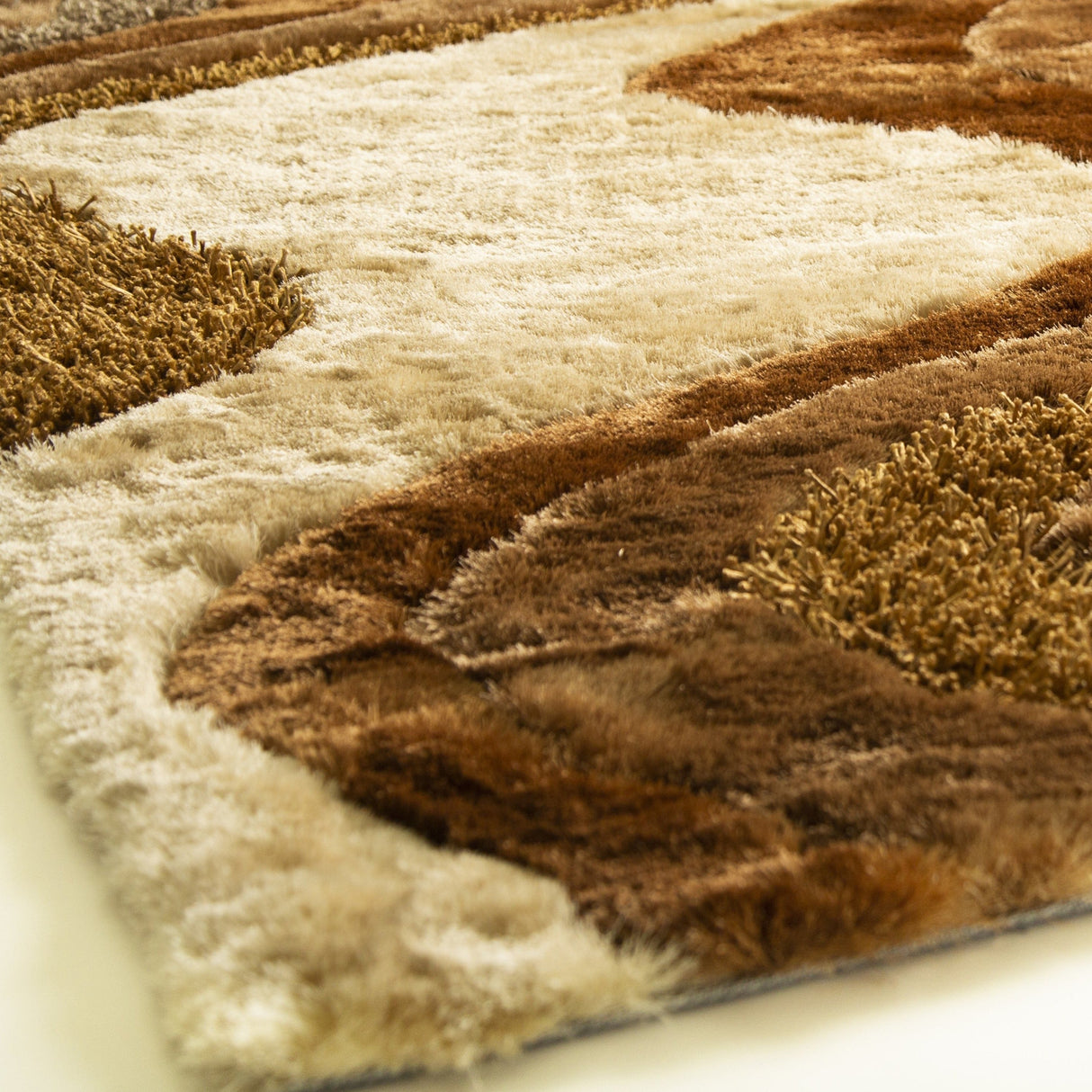 Luxury Shag Viscose Shiny Design Plush Area Rug Carpet - Polyester Shag Rug, Multi Color Pattern, 2" Pile Approx, 7'6" X 10'3" (1 Rug)