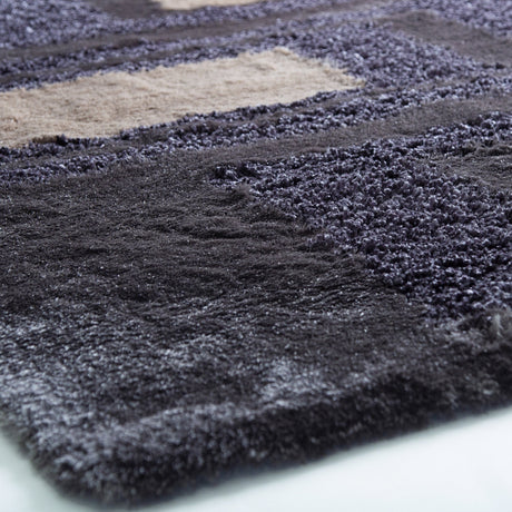 Soft Plush Fluffy Multi-Textural Design Shag Area Rug Carpet - Earth Tone, 1.5" High Pile (1 Rug)