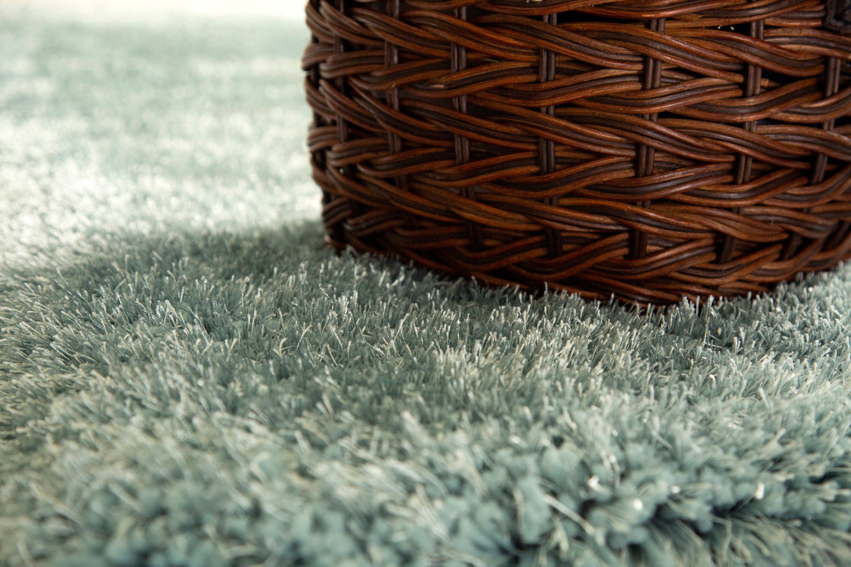 Marine Blue Solid Shag Area Rug Carpet Polyester Fabric - Marine Blue, Thick And Thin Yarns Design, 2" High Pile (1 Unit)