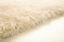 Off White Solid Shag Area Rug/Carpet Polyester Fabric - Off White, Plush Fluffy Shine, Thick And Thin Yarns Design, 7'6" X 10'3" (1 Piece)