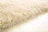 Off White Solid Shag Area Rug/Carpet Polyester Fabric - Off White, Plush Fluffy Shine, Thick And Thin Yarns Design, 7'6" X 10'3" (1 Piece)
