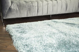 Marine Blue Solid Shag Area Rug Carpet Polyester Fabric - Marine Blue, Thick And Thin Yarns Design, 2" High Pile (1 Unit)