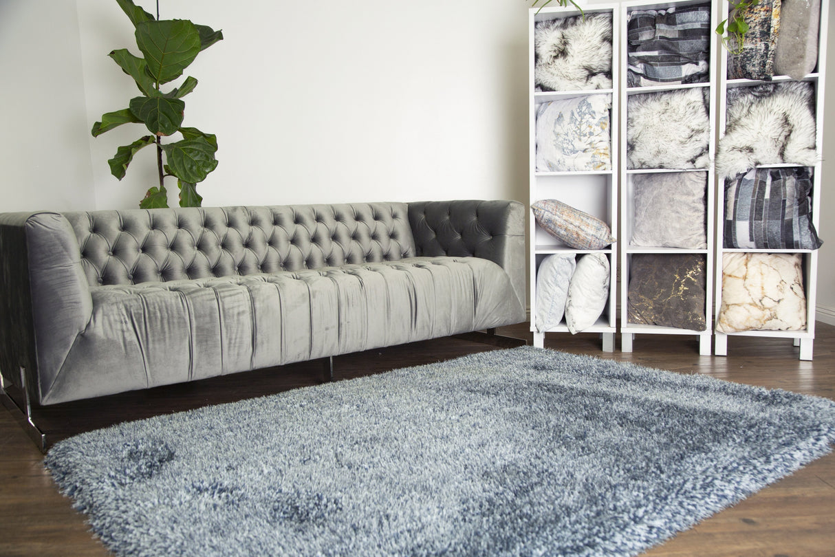 Plush Fluffy Soft Shinny Multi Textural Shag Area Rug Carpet - Shag Area Rug, Multi Textural, 5' X 7', 2' X 3', Blanco Rosa, Stellar Blue, Natural (1 Unit)