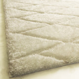 SR-722 Polyester Fabric - White/Black 3D Lines, Shag Area Rug, 2" Pile Height (1 Piece)