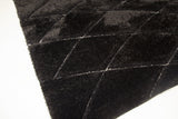 SR-722 Polyester Fabric - White/Black 3D Lines, Shag Area Rug, 2" Pile Height (1 Piece)