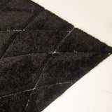 SR-722 Polyester Fabric - White/Black 3D Lines, Shag Area Rug, 2" Pile Height (1 Piece)