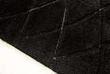 SR-722 Polyester Fabric - White/Black 3D Lines, Shag Area Rug, 2" Pile Height (1 Piece)