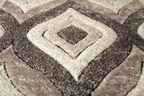 SR-721 Polyester Fabric - Plush Fluffy Shine 3D Geometric Design, Red/Silver/Yellow, 2' X 3", 5' 3" X 7' 5", 7' 6" X 10' 3" (1 Rug)