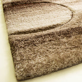 SR-723 Polyester Fabric - Earth Tones Brown Beige 3D Geometric Shag Area Rug, 2" Pile Height (1 Piece)
